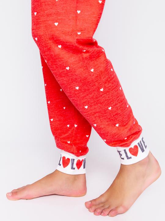 Actual product image Pj Salvage Pyjama bottom "Cozy in love" red/small patterned (XS)