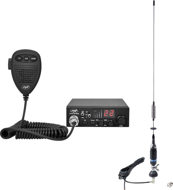Produktbild PNI CB Escort HP 8000L ASQ Funkpaket + S75 CB-Antenne mit Kabel und fester Halterung