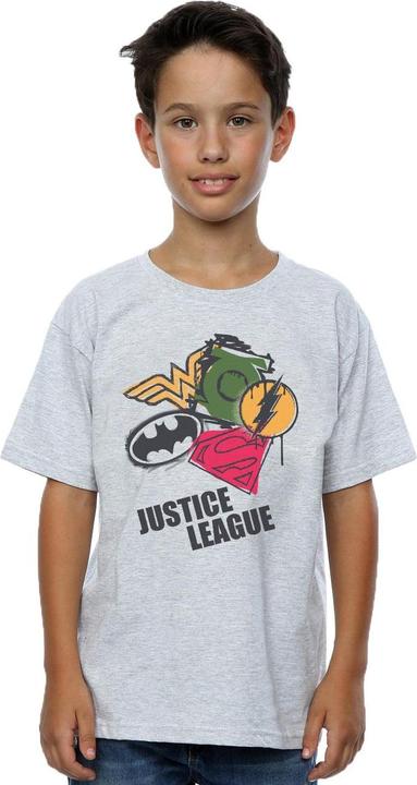 Immagine prodotto Justice League Spray Logos Maglietta Ragazzi (140, 146)