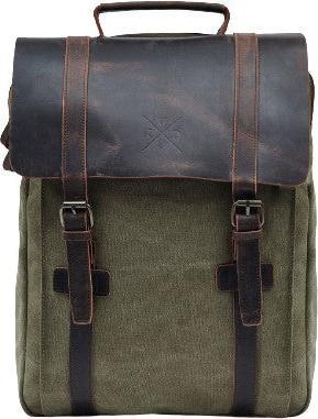 Only-Bags.Store Segeltuch-Rucksack, strapazierfähiger Leder-Rucksack, stilvolle 15in Laptop-Tasche, ästhetische (14 l)