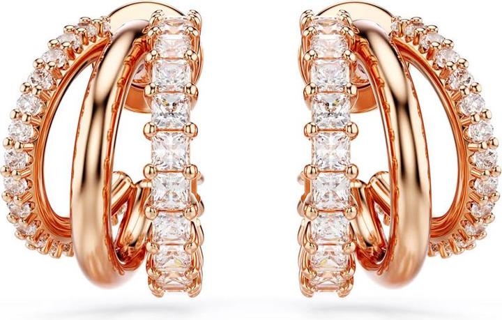 Produktbild Swarovski Hyperbola Kreolen Verschiedene Schliffe Mini Weiss Roségold (Swarovski Metall)