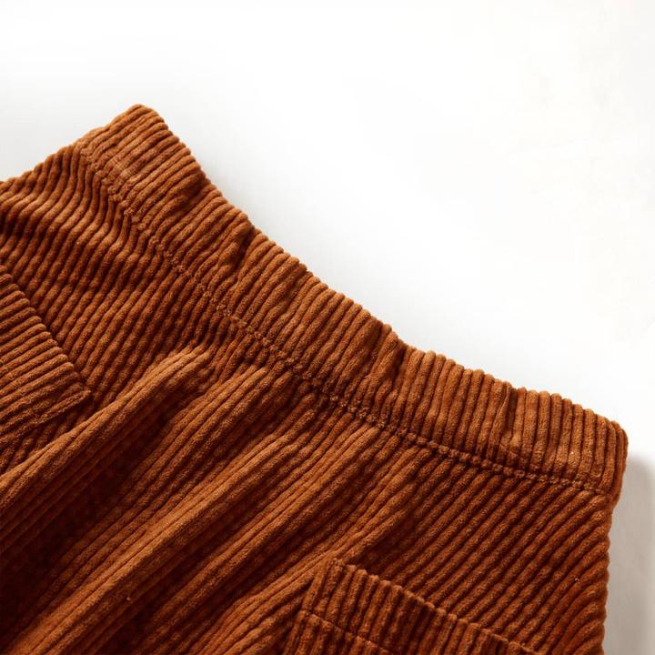 Produktbild VidaXL Kinderrock mit Taschen Cord Cognac 116,Material: 100 (116)