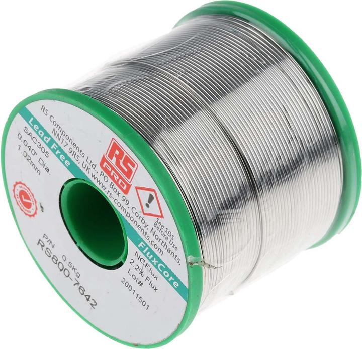 Actual product image Rs Pro Lead Free 3% Ag Solder, 1.0mm, 500g