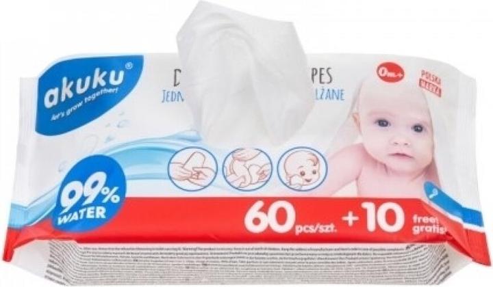 Actual product image Akuku Wet Wipes 99% Water 70 Count (refill)