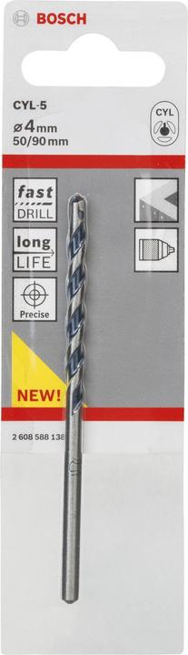 Actual product image Bosch Professional Zubehör Concrete drill CYL-5, Blue Granite, 4 x 50 x 90 mm (4 mm)