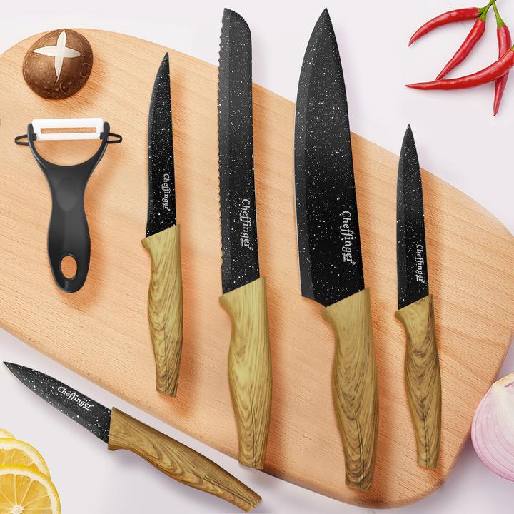 Produktbild Cheffinger 6-teiliges Messerset mit Holzgriff und Magnetbox
