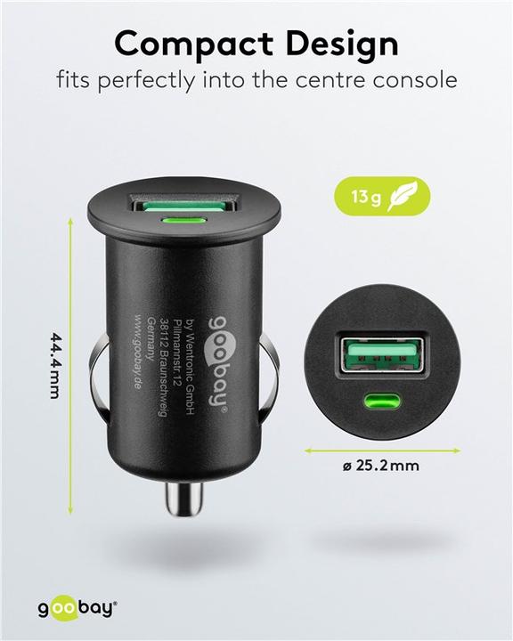 Produktbild Goobay USB-Autoschnellladegerät