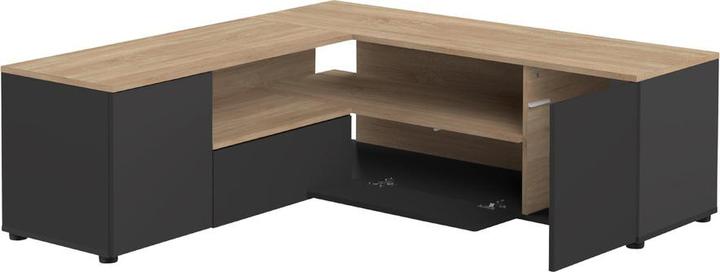 Temahome Angle TV Stand black and oak (40 x 46 cm)