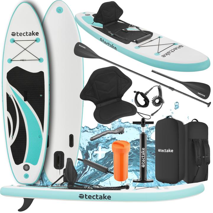 tectake Stand-Up Paddle Board Zenon, 2in1 aufblasbar, Komplettset