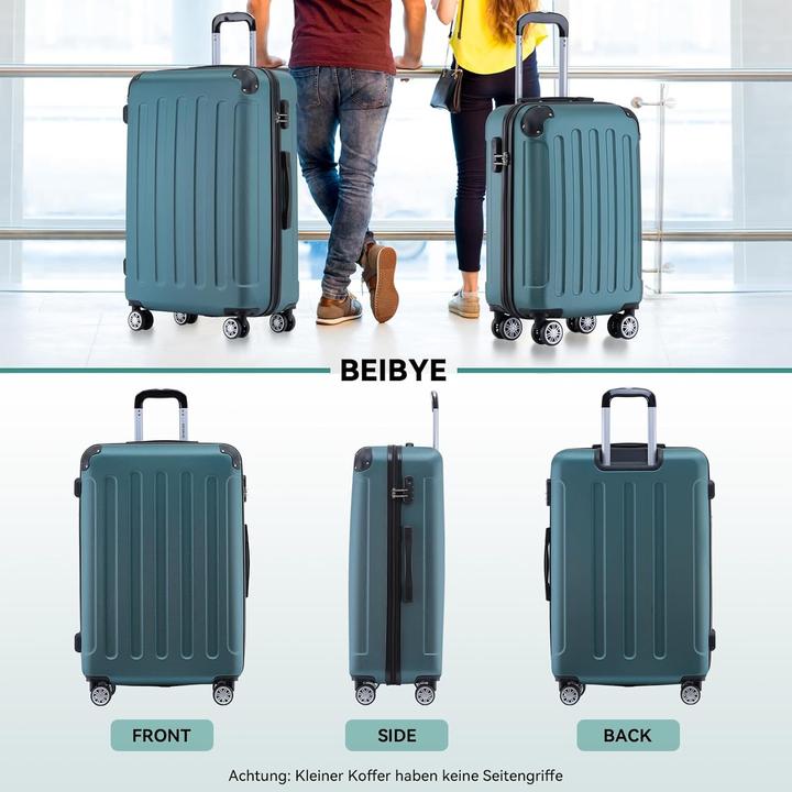Actual product image Beibye 3-teiliges Hartschalenkoffer-Set (Hand luggage (up to 50 litres), M (50 - 90l), L (90 - 115l))