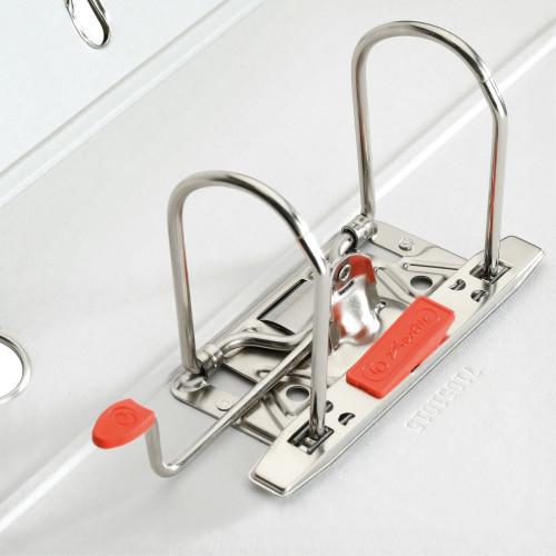 Produktbild Herlitz PP-Color Ordner, Rückenbreite: 80 mm, weißer Kunststoff-Schlitzordner DIN A4, genarbte PP-Folie, gra (A4, 80 mm, 1 Stück)