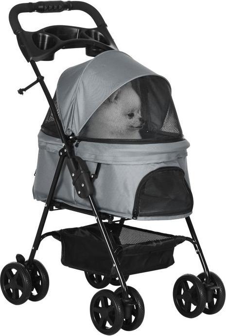 Produktbild Swisshandel24 Hundewagen Hundebuggy mit Klappfunktion Oxford Grau 67 x 45 x 96 cm (Hund, Faltbar)