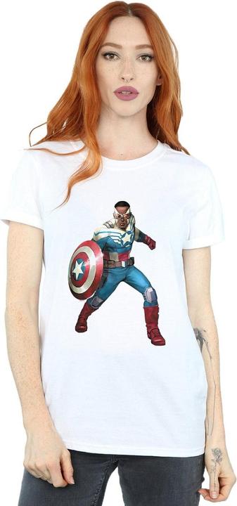 Actual product image Womens/Ladies Falcon Is Captain America Cotton Boyfriend T-Shirt (XXL)