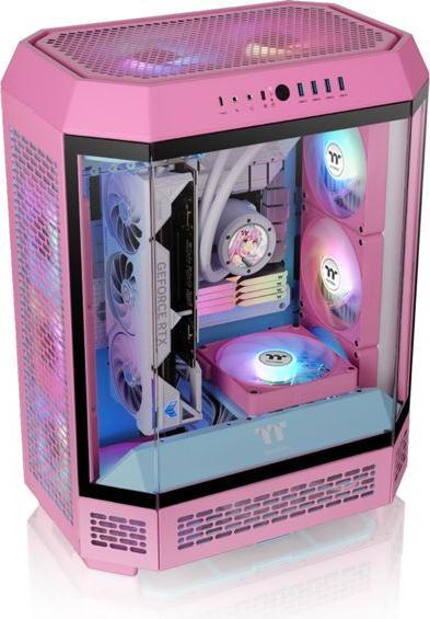 Actual product image Thermaltake The Tower 600 (pink, Tempered Glass x 3) (Mini-ITX, ATX, mATX)