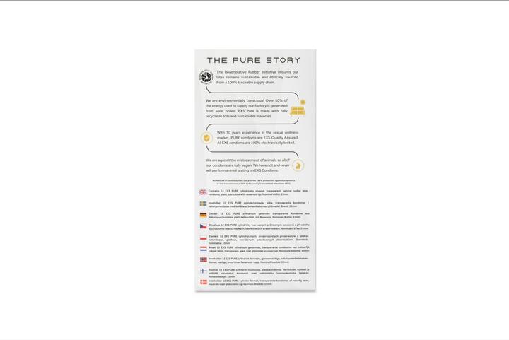 Actual product image EXS "Pure" 12 thin, vegan condoms made of fair trade latex - with environmentally friendly packaging (12 pcs.)