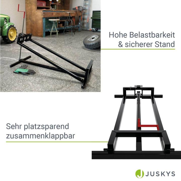 Actual product image Juskys Lawn tractor jack with gloves (Lawn tractor, Tractor accessories)