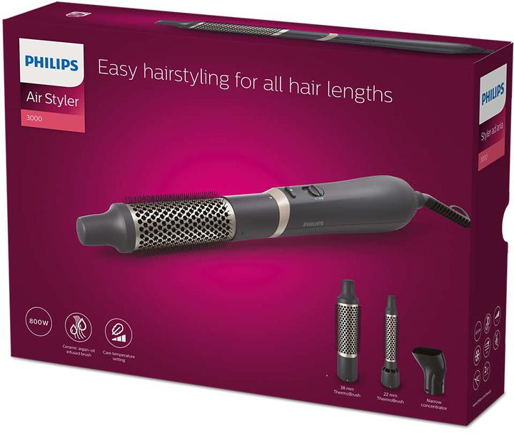 Actual product image Philips Hair Styler BHA301/00 3000 Series Number of heating levels 3, 800 W, Black