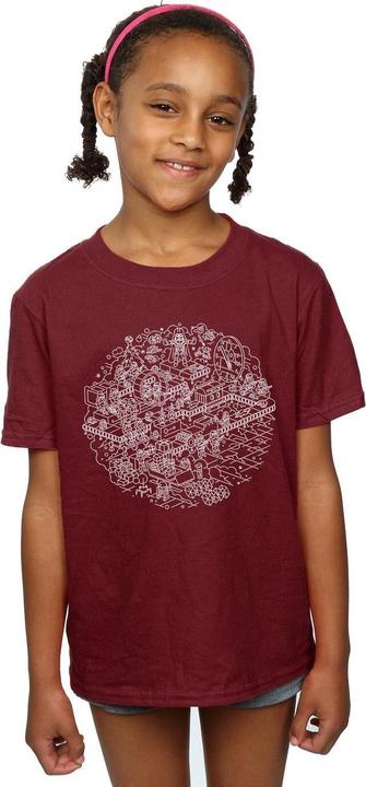 Actual product image Star Wars Girls Christmas Death Star Cotton T-Shirt (140, 146)