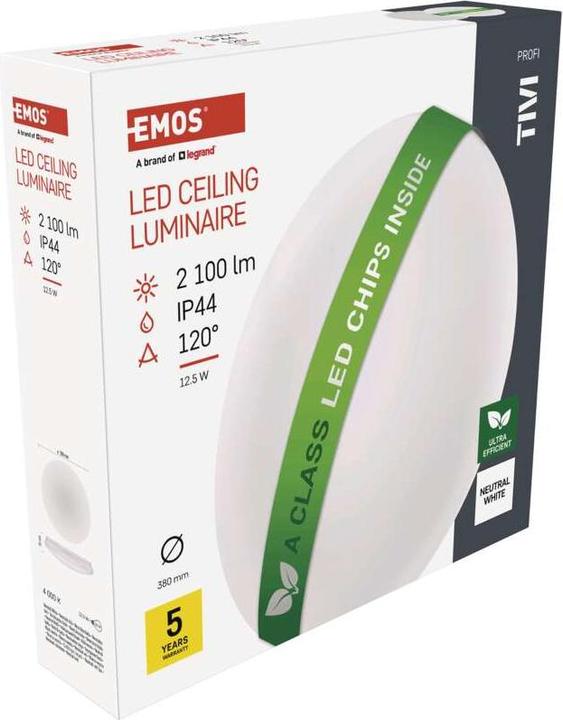Produktbild Emos LED-Deckenleuchte TIVI, rund weiss 12,5W, IP44, Neutral Weiss (2100 lm)