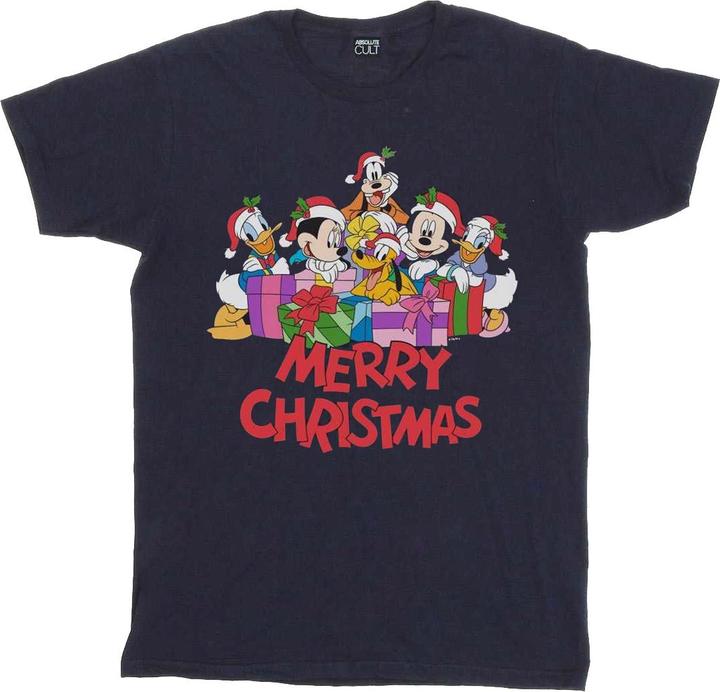 Actual product image Disney Girls Mickey Mouse And Friends Christmas Cotton T-Shirt (140, 146)