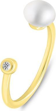 Brilio Silver - Delicate gold plated ring with real pearl RI103Y - Circuit: 60 mm (60)