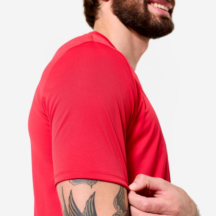 Actual product image Domyos T-Shirt Herren atmungsaktiv Rundhalsausschnitt - rot (XL)