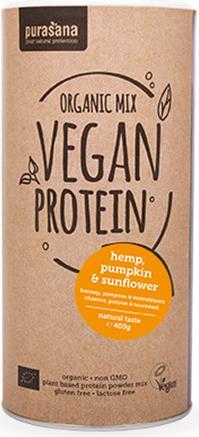 Actual product image Purasana Vegan Protein Mix - Hemp / Pumpkin & Sunflower (400g tin) (Nature, 1 pcs., 400 g)