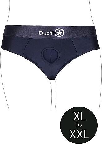 Actual product image Ouch! Vibrating Strap-on Thong with Removable Rear Straps - XL/XXL