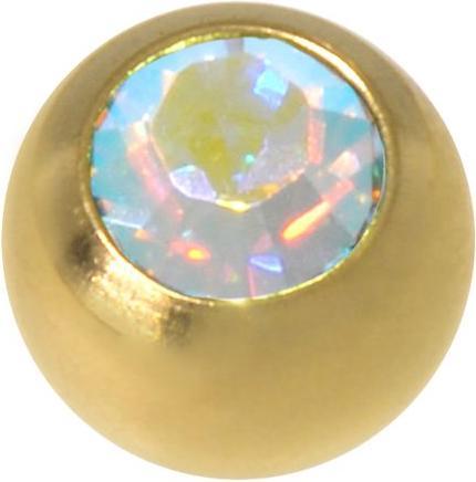 Produktbild Bijouteria Piercingverschluss (Edelstahl, Gold Beschichtung, Kristall)