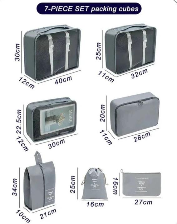 Immagine prodotto Only-Bags.Store 7 PCS Set di borse organizer da viaggio capacità valigia ordinamento organizzatore