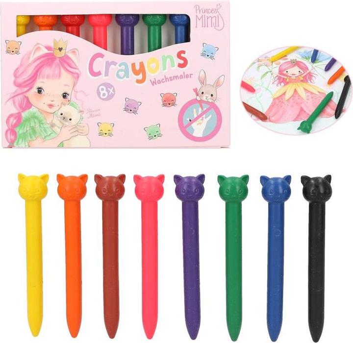 Produktbild Magni Wachsmaler Princess Mimi mit Topper 8 Farben 8er (Mehrfarbig, 8 x)