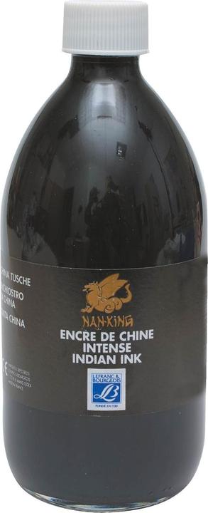 Image du produit Lefranc & Bourgeois Encre Nan-King, noire, contenu : 250 ml dans un verre (Recharger, Noir)