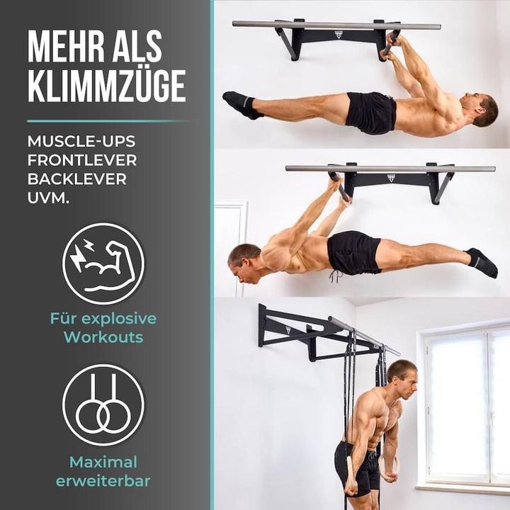 Produktbild Pullup & Dip Muscle-Up Bar, Klimmzugstange mit extra Wandabstand
