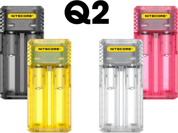 Actual product image Nitecore Q2 - Quick charger for Li-Ion batteries, 2 shaft chargers - 4 colours to choose from (Chargers without battery)