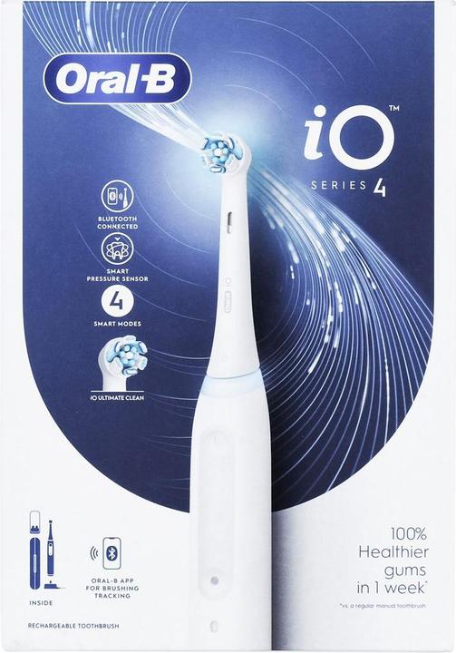 Actual product image Oral-B Electric toothbrush iO4 Rechargeable, For adults, Number of brush heads included 1, Quite White, Num (Oscillating toothbrush)