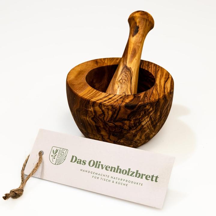 Produktbild Das Olivenholzbrett Mörser und Stössel aus Olivenholz