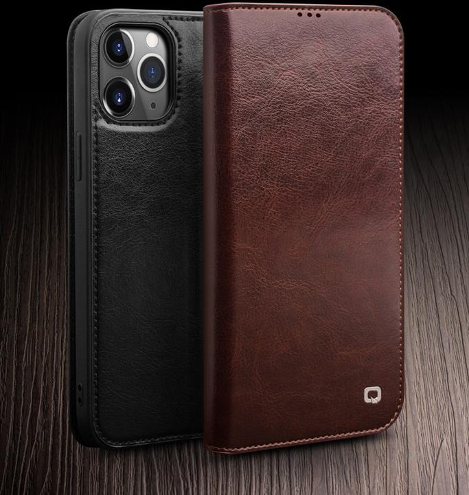Actual product image QiAlino Fourre Flip cuir véritable (Apple iPhone 12, Realme 12 Pro+)