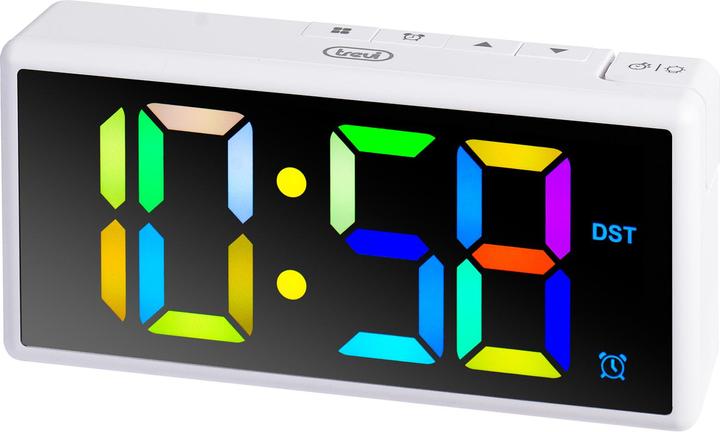 Actual product image Trevi EC 886 Digital Alarm Clock Large Colour Display White