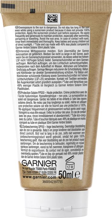 Image du produit Garnier Ambre Solaire Sensitive expert+ Anti-Age Super UV (Crème solaire visage, SPF 50+, 50 ml, 70 g)