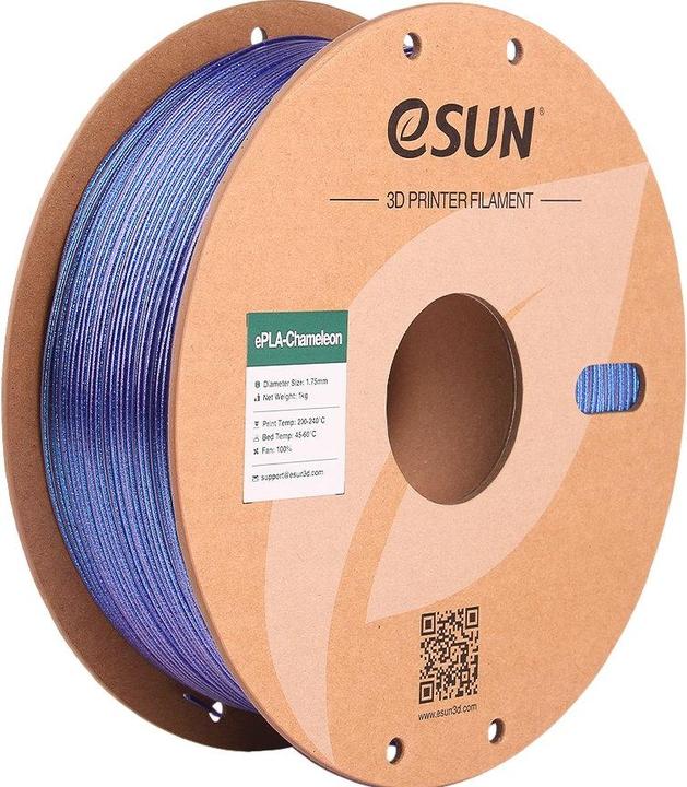 Actual product image eSUN ePLA-Chameleon Galaxy Blue Filament 1.75mm 1Kg (PLA, 1.75 mm, 1000 g, Blue)