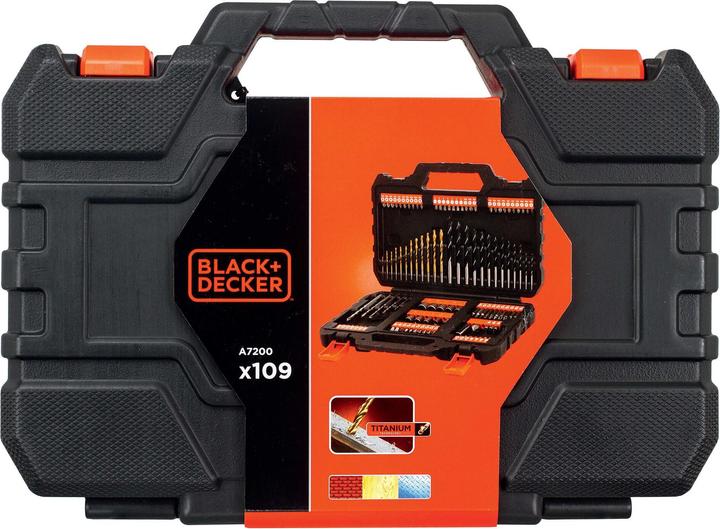 Produktbild Black & Decker Bohrer& Schrauberbitset,109teilig (6 mm, 6.5 mm, 5.5 mm, 10 mm, 1.5 mm, 7 mm, 3 mm, 5 mm, 8 mm, 2.5 mm, 3.5 mm, 4.5 mm, 2 mm, 7.5 mm, 4 mm)
