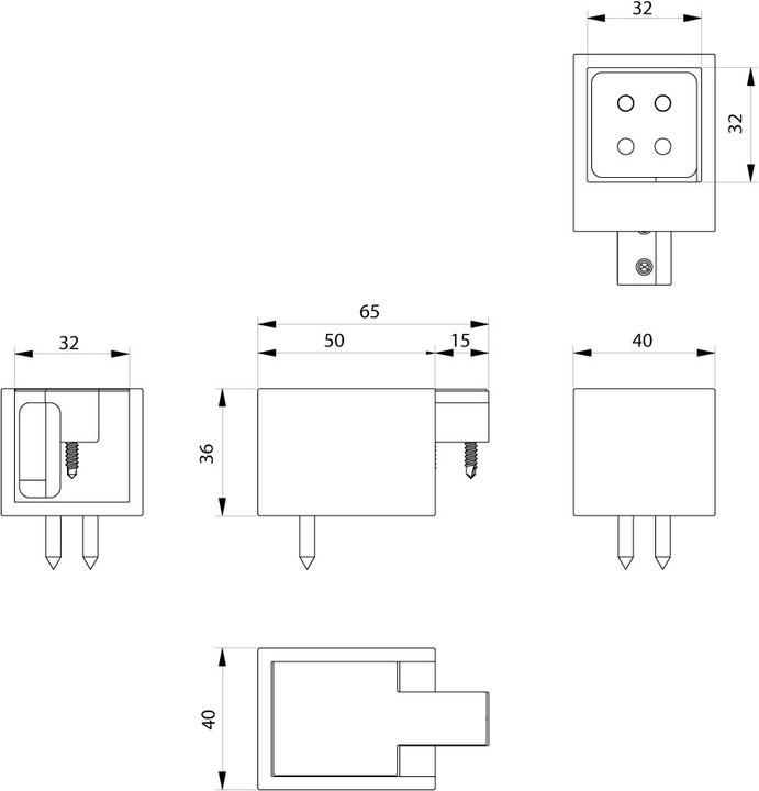 Actual product image Pauli+Sohn Adapter for partition wall supports 8888 (1 pcs.)