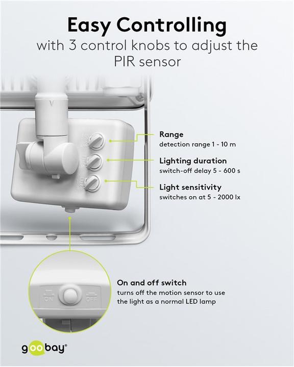 Actual product image Goobay LED outdoor spotlight (4260 lm, IP44)