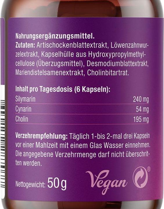 Nutritional values and ingredients Effective Nature LiverVital-Complex (90 Piece)