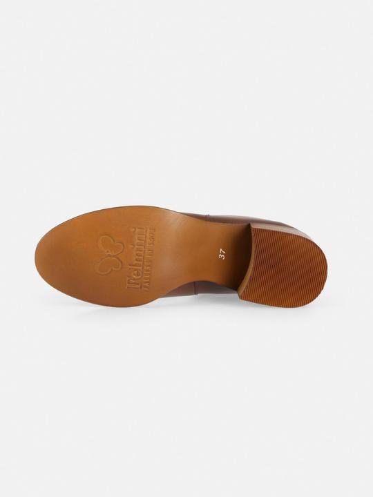 Produktbild Felmini MIRA D948: Schlichte, aber elegante Stiefel mit niedrigem Absatz aus cognacfarbenem Leder, mit einem (41)