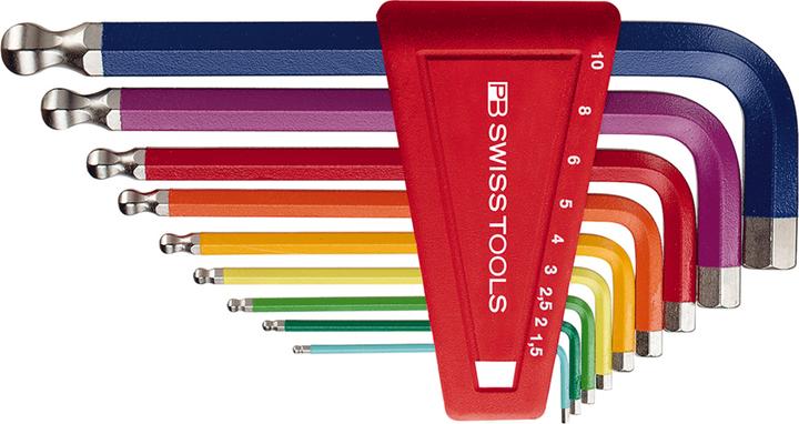 Produktbild PB Swiss Tools Stiftschlüsselsatz PB Rainbow - Kugelkopf