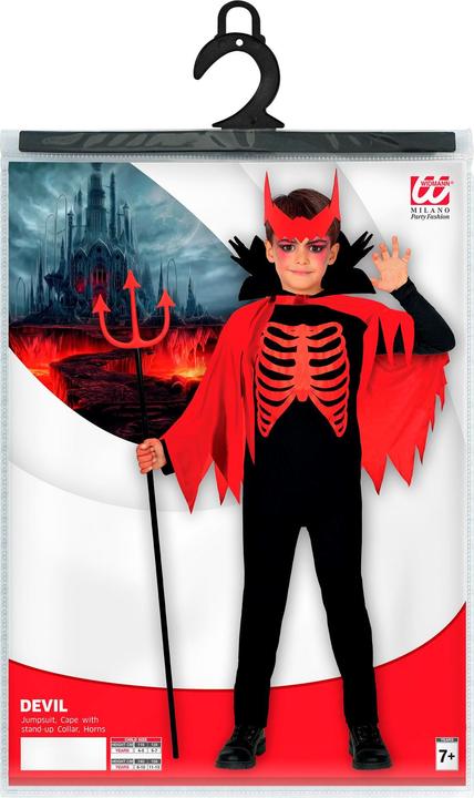 Actual product image Widmann Devil costume jumpsuit, cape with collar, horns (140)