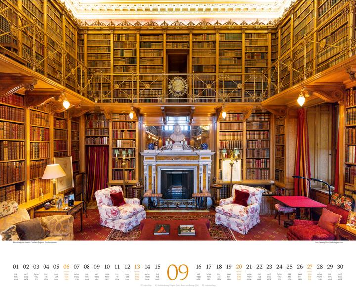 Actual product image Welt der Bücher - Bibliotheken-Kalender 2026 (54 x 48 cm, Hardcover, English, French, German)