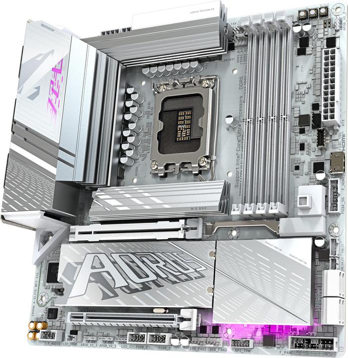 Actual product image Gigabyte Z890M AORUS Elite WIFI7 ICE (LGA 1851, Intel Z890, ATX)