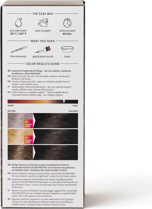 Actual product image Khadi Ash brown - dull, medium brown without red components (Ash Brown)